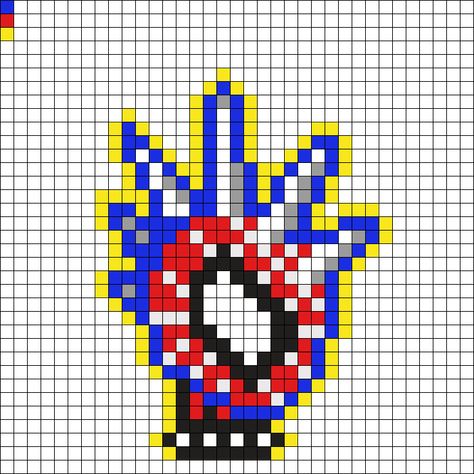 Mcr Perler Bead Patterns, Punk Perler Beads, Punk Pattern, Spider Man Perler Beads, Spider Punk, Diy Cards For Boyfriend, Pearl Beads Pattern, Easy Perler Beads Ideas, Easy Pixel Art