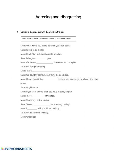 Agreeing And Disagreeing, Language Functions, English Exercises, English As A Second Language (esl), English As A Second Language, Forgot My Password, Learning English, School Subjects, Online Workouts