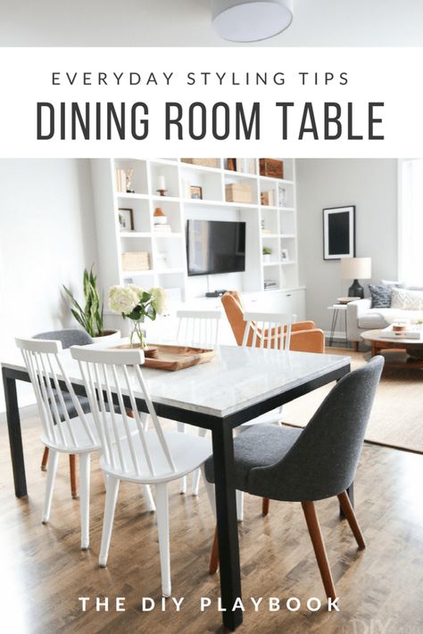 Everyday Styling Tips for Your Dining Room Table | DIY Playbook Marble Dining Room, Dining Room Table Marble, Learn Everyday, Diy Dining Room Table, Marble Tables Design, Dining Roo, Diy Dining Room, Dining Room Hutch, Diy Playbook