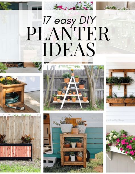 A roundup of 17 great and unique DIY gardening and planter ideas Planter Box Ideas, Planter Box Designs, Diy Wooden Planters, Diy Wood Planters, Planter Box Plans, Awesome Woodworking Ideas, Cedar Planter Box, Holly House, Diy Planter