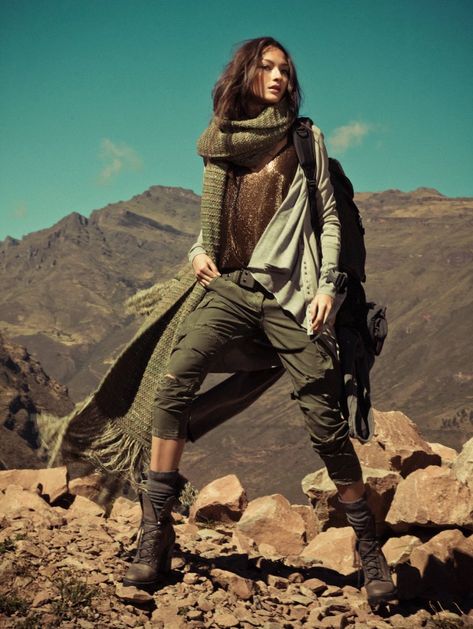 Flamboyant Natural inspiration -- with thanks to Kalisto :D  Bruna Tenorio by Jacques Dequeker for Vogue Brazil June 2010 Safari Explorer, Apocalypse Fashion, Dystopian Fashion, Post Apocalyptic Fashion, Urban Apparel, Vogue Brazil, Skirt Diy, Mode Editorials, Apocalyptic Fashion