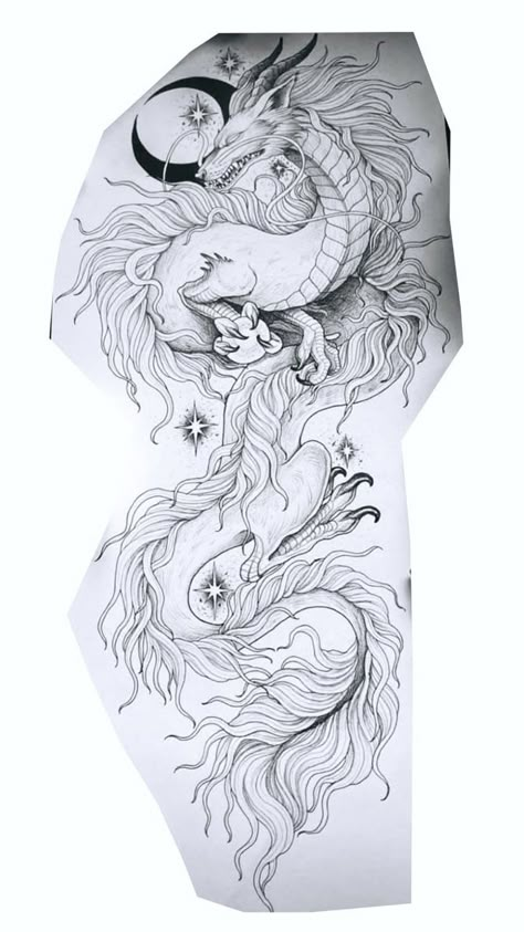 Cute Ox Tattoo, Dragon Tattoo Forearm, Dragon Tattoo Stencil, Dragon Tattoo Drawing, Side Thigh Tattoos, Black Skull Tattoo, Dragon Tattoo Art, Hip Thigh Tattoos, Animal Tattoo Ideas