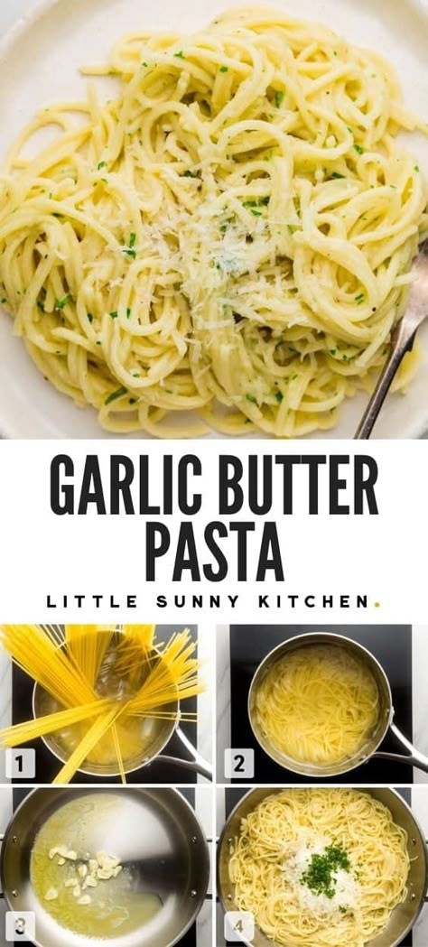 Easy Garlic Butter Pasta, Garlic Butter Pasta Sauce, Butter Pasta Sauce, Butter Sauce For Pasta, Easy Garlic Butter, Garlic Butter Pasta, Pasta Side Dishes, Pasta Sides, Butter Pasta