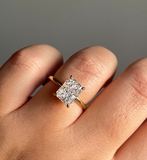 Crushed Ice Moissanite Engagement Ring, Crushed Ice Engagement Ring, Gold Moissanite Radiant Cut Ring, Elegant Radiant Cut Moissanite Diamond Ring, Silver Radiant Cut Diamond Ring In 14k Gold, Crushed Ice Radiant Engagement Ring, Moissanite Solitaire Ring, Crushed Ice, Dream Engagement