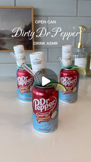 Sam Shannon on Instagram: "Dirty Dr Pepper Open Can Cocktail 🍋‍🟩🥥 #opencancocktail #drinkasmr #drafttop #dirtydrpepper #swigsoda #cocktailasmr #asmrvlog #dayinmylife #cocktailrecipe #diycocktail #homeasmr #drpepper #coconutdrpepper #dirtysoda #asmrrecipe #kitchenasmr" Open Can Cocktail, Dr Pepper, Cocktail Hour, Fun Drinks, Yummy Drinks, Cocktail Recipes, Good Eats, Coconut, Drinks