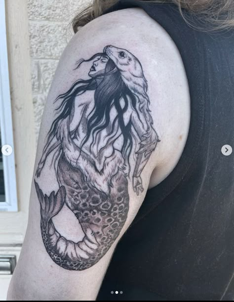 selkie tattoo by @swamp.blossom Selkie Male, La Loba Tattoo, Selkie Tattoo, Lace Tattoo Design, Mermaid Images, Sweet Tattoos, Mermaid Tattoo, Lace Tattoo, Greek Mythology Art