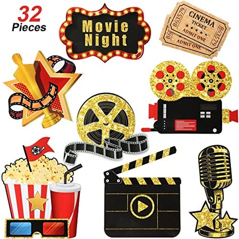 Movie Party Decorations, Red Carpet Theme, Movie Night Theme, Film Reel, Movie Night Party, Film Reels, Movie Tickets, Movie Themes, Movie Party