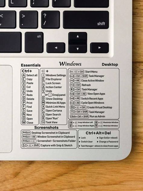 1sheet Reference Keyboard Shortcut Key Pattern Laptop Protective Sticker Compatible With Windows | SHEIN USA Laptop Keyboard Stickers, Keyboard Shortcut Keys, Computer Keyboard Shortcuts, Computer Shortcut Keys, Computer Lessons, Computer Literacy, Learn Computer, Shortcut Keys, Keyboard Stickers