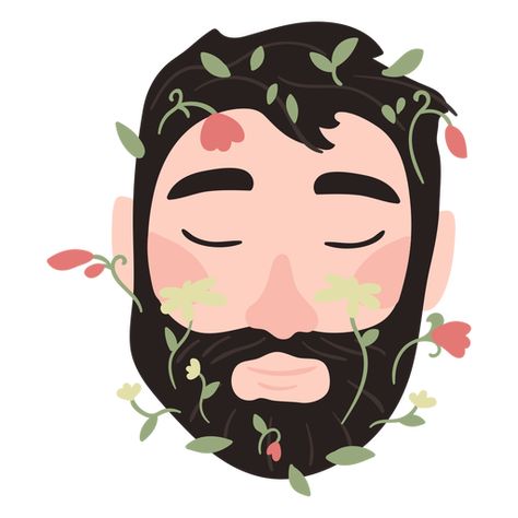 Bearded Man Illustration, Beard Illustration, Man Illustration, Shirt Maker, Kawaii Art, Gradient Color, Bearded Men, Svg Design, Drawing Inspiration