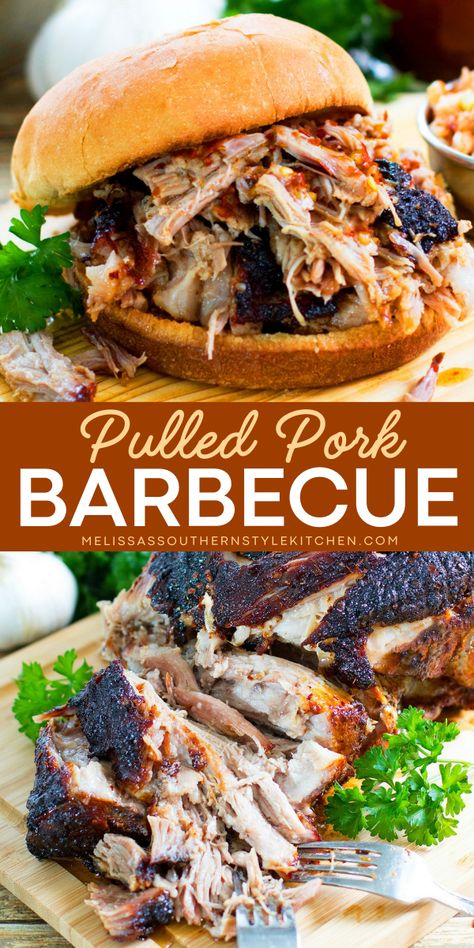 Serve a tender meal with the help of the BEST pulled pork barbecue recipe! A slow cooker pulled pork barbecue recipe that will give you a sweet and smoky meal. Impress everyone with this easy Father's Day main dish! Pork Barbeque Recipes, Grilled Pork Roast, Barbeque Pulled Pork, Bbq Pork Roast, Tender Pork Tenderloin, Barbecue Pulled Pork Recipe, The Best Pulled Pork, Best Pulled Pork, Easy Pork Recipes