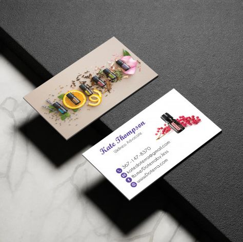 PERSONALIZED Doterra Business Cards, Essential Oil Card, Doterra DT41 Doterra Logo, Arbonne Business Cards, Doterra Business Cards, Business Cards Template, Rodan And Fields Business, Doterra Business, Floral Business Cards, Referral Cards, Flower Business