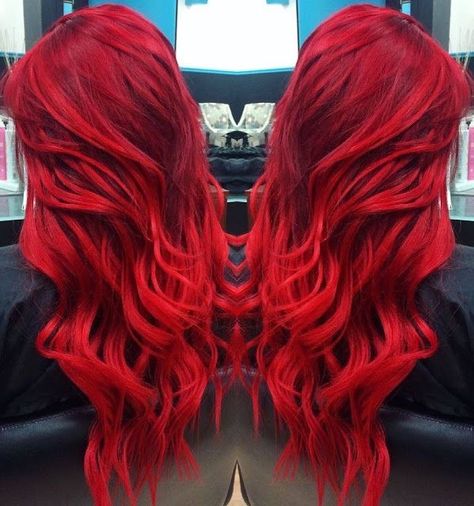 Intense Red Crimson Red Hair, Bright Red Hair, Top Hairstyles, Hair Colours, Paul Mitchell, Hair Collection, Red Hair Color, Mermaid Hair, Cool Hair Color