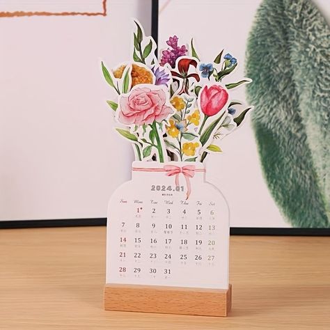 2024 Bloomy Flowers Desk Calendar, Creative Floral Desk Calendar, 2024 Flower-themed Calendar, Pretty Floral Desk Decor, Monthly Desk Planner New Year Monthly Calendar Planner Calendar Design Ideas Creative, Desk Calendar Cover, Chinese Desk, Creative Desk Calendar, Calendar Design Ideas, Desk Calendar Planner, Calendar Design Layout, Calendar Creative, Desk Calendar Design