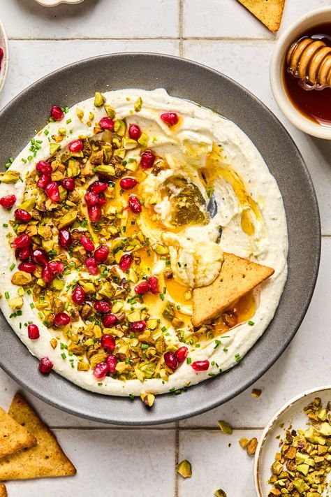 Creamy Whipped Feta Dip with Hot Honey Whipped Feta Board Ideas, Hot Honey Whipped Feta, Whipped Feta Dip With Hot Honey, Whipped Feta With Hot Honey, Whipped Feta Dip With Honey, Whipped Feta With Honey, Feta Appetizer, Appetizer Dips Hot, Honey Appetizers