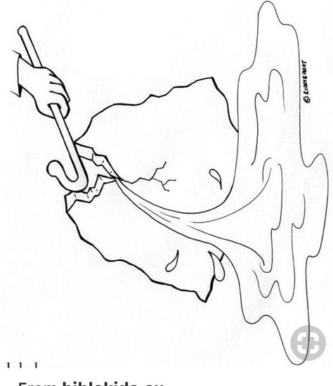 Moses Strikes The Rock Craft, The Rock Tattoo, Moses Craft, Jesus Crafts, Rock Tattoo, Bible Story Crafts, Sunday School Crafts For Kids, Bible School Crafts, Bible Coloring Pages