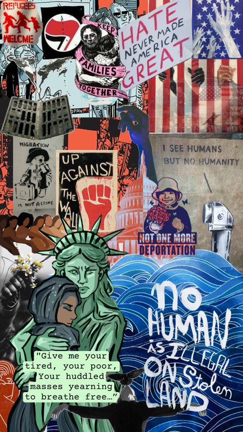 “No human is illegal on stolen land” No Longer Human Poster, Landslide Poster, No One Is Illegal On Stolen Land, No Human Is Illegal, Sapiens: A Brief History Of Humankind, Human Rights Activists, Created By, Human, Quick Saves