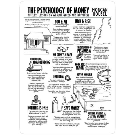 Decorate laptops, Hydro Flasks, cars and more with removable kiss-cut, vinyl decal stickers. Glossy, matte, and transparent options in various sizes. Super durable and water-resistant. This one-page summary uses a metaphor from our daily lives to make it easier to memorize the main concepts of the book "Psychology of Money" written by Morgan Housel. Think that your financial life is like preparing for a day at the pool. Book Psychology, Psychology Of Money, Morgan Housel, Dont Compare, Finances Money, First Page, Understanding Yourself, The Pool, Written By