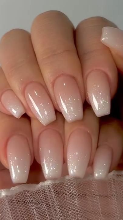 Nail Extensions Acrylic, Ombre Gel Nails, Wedding Day Nails, Sheer Nails, Fall Nail Ideas, Glittery Nails, Gel Nail Extensions, Ombre Acrylic Nails, Ombre Nail Designs