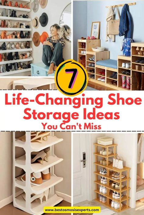 Best Shoes Storage Ideas: Say Goodbye to Clutter 15 Shoe Storage Ideas Closet, Creative Shoe Storage Ideas, Shoe Rack Hacks, Homemade Shoe Rack, Shoe Storage In Bedroom, Creative Shoe Storage, Shoes Storage Ideas, Shoe Storage Hacks, Shoe Carousel