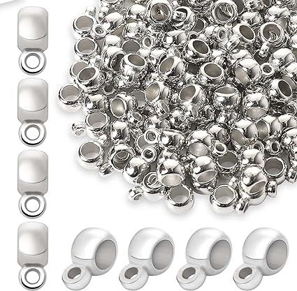 Amazon.com: 300 Pcs Bail Beads Links Bail Bead Charms Silver Bail Tube Beads Alloy Column Spacer Beads Connector Tube Charm Hanger Connector Links for DIY Bracelet Jewelry Making Supplies : Arts, Crafts & Sewing Jewelry Diy Bracelets, Diy Bracelet, Tube Beads, Crafts Sewing, Beading Supplies, Amazon Art, Bracelet Jewelry, Sewing Stores, Abs Material