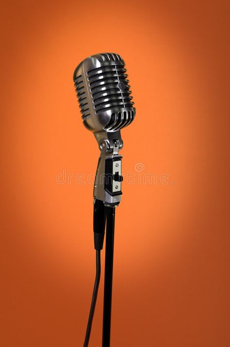 70s Microphone, Orange Microphone, Old Microphone, Music Microphone, Background Orange, Christmas Cover, Vintage Background, Vintage Microphone, Orange Background