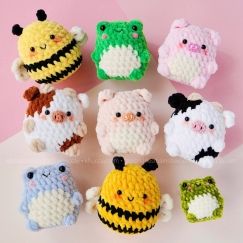 Crocheted Animals, Easy Crochet Animals, Quick Crochet Patterns, Adorable Crochet, Kawaii Crochet, Crochet Amigurumi Free Patterns, Crochet Amigurumi Free, Crochet Simple, Quick Crochet