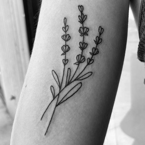 Kylie Sandoval auf Instagram: „Lavender! 🌷 DM / call shop to book an appointment! #lavendertattoo #linetattoo #lineworktattoo #flowertattoo #floraltattoo…“ Simple Lavender Tattoo, Lavender Tattoo Black, Lavender Flower Tattoo, Lavender Tattoo Design, Flower Tattoo Black And White, Flower Tattoo Black, Kids Tattoo, White Rose Tattoos, Tattoo Black And White