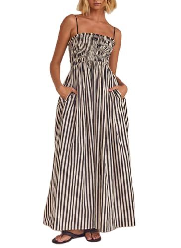 Check out this list FASHION FINDS UNDER $45 from mywellihousedecor European Summer Style, Hak Tinggi, Smocked Dresses, Summer Spring Outfits, Sleeveless Skirt, Loose Maxi Dress, Summer Stripes, Sling Dress, Pleated Maxi Dress