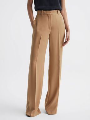 Clothing Women - REISS Beige Slacks, Neutral Trousers, 2024 Clothes, Tan Pants, Let Your Hair Down, Work Trousers, Suit Trousers, Blazer Mid, Simple Tees