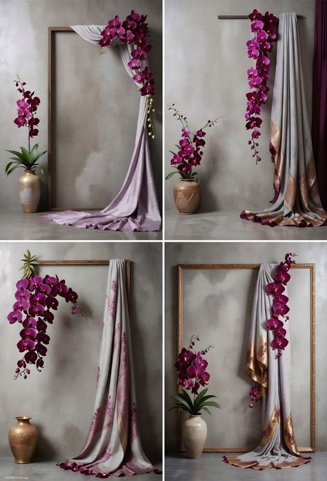 Fabric Backdrop Outdoor Photoshoot, Backdrops For Photoshoots, Video Backdrop Ideas, Minimalist Wedding Backdrop, Backdrop Minimalist, Studio Photoshoot Background, Photo Backdrop Diy, Photo Backdrop Ideas, Photoshoot Backgrounds