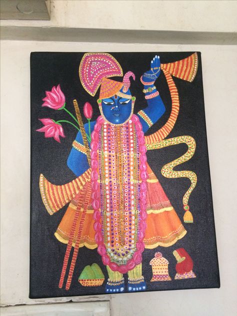 Shreenathji Rangoli Design Easy, Shreenathji Rangoli Design, Shreenathji Rangoli, Rangoli Painting, Very Easy Rangoli Designs, Geeta Quotes, Big Rangoli, Special Rangoli, Big Rangoli Designs