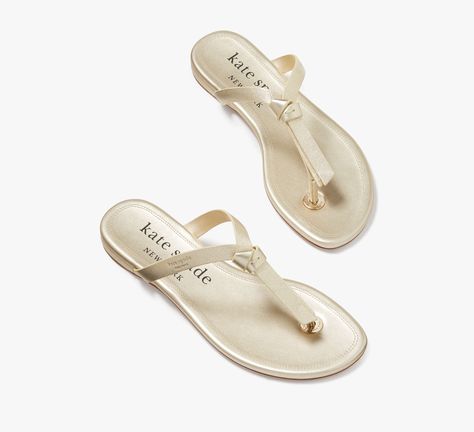 The Knott our bag that ties it all together is now a cool pair of sandals in gold nappa leather. | Kate Spade Knott Slide Sandals, Pale Gold - 5 Kate Spade Knott, Shoe Wishlist, Pale Gold, Nappa Leather, Kate Spade New York, Slide Sandals, Kate Spade, Sandals, Wardrobe