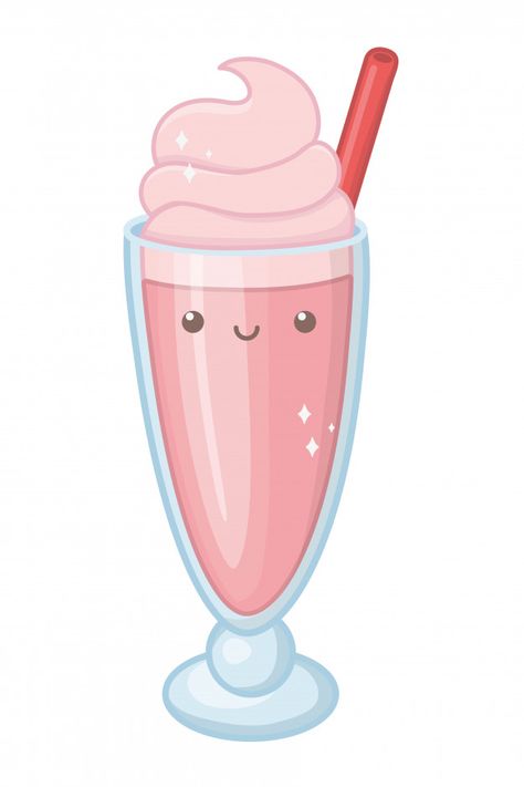 Sweet and delicious milkshake Premium Ve... | Premium Vector #Freepik #vector #food #cartoon #sweet #product Milkshake Doodle, Milkshake Cartoon, Patreon Ideas, Milkshake Drawing, Milkshake Illustration, Candy Kingdom, Vanilla Milkshake, Art Assignments, Pokemon Birthday Party