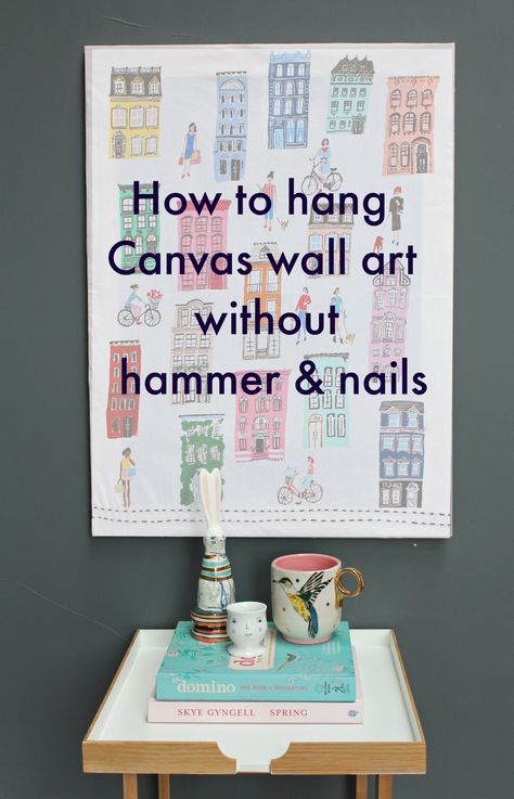 How To Stick Canvas On Wall, Canvas Hangers Wall Hangings, Hanging Canvas Prints, How To Hang A Canvas On The Wall, How To Hang Canvas On Wall, How To Hang Canvas On Wall Without Nails, How To Hang Flat Canvas On Wall, Frame Hanging Hacks, Canvas Drawing