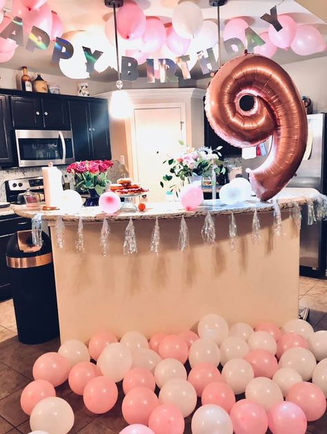 Kitchen Counter Birthday Party Decor, Birthday Morning Table, Toddler Birthday Surprise Morning, Birthday Morning Decorations, Birthday Kitchen Decorations, Kids Birthday Morning Surprise, Kitchen Birthday Decorations, Morning Birthday Surprise For Kids, Birthday Morning Surprise For Kids