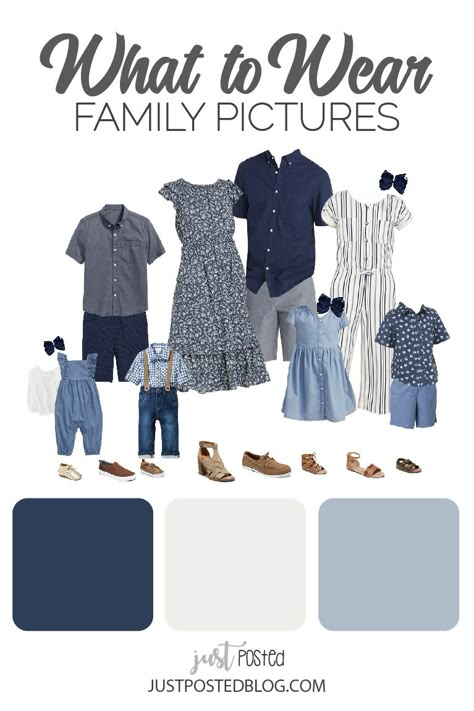 Navy Blue And White Family Photos, Blue White Denim Family Photos, Navy White Family Pictures, Family Photos Chambray, Family Photo Outfits Navy And White, Family Wardrobe For Pictures, Navy Blue And White Family Pictures, Navy Blue Photo Outfits Family Portraits, Navy And White Family Pictures Outfits