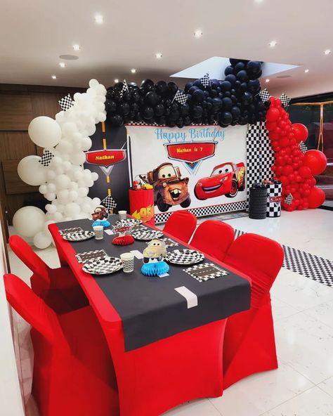 #PartyPerfection #PartyPlanningPro #partyprops #partytime #partydecor #disney #disneycars #cars #carsofinstagram #race #disney #lightning #mcqueen #balloons #balloondecor #flags #boys #KidsParty #KidsPartyDecor #birminghamuk🇬🇧 #unforgettablemoments #tablesetting #carsofinsta #partyplanner #solihullbusiness Disney Cars Theme Birthday Party Decorations, Lighting Mcqueen Birthday Party Ideas, Lighting Mcqueen Birthday, Lightning Mcqueen Birthday Party Ideas, Disney Cars Theme Birthday Party, Disney Cars Theme, Mcqueen Birthday, Cars Birthday Party Decorations, Birthday Surprises