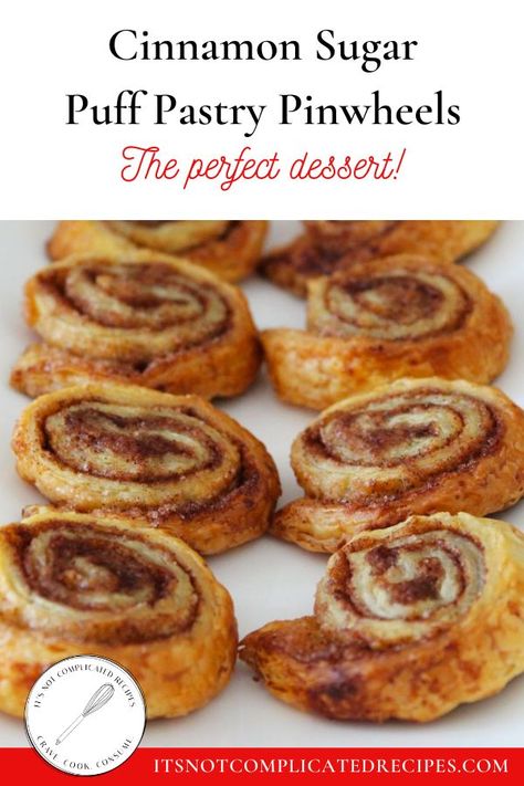 Cinnamon Puff Pastry Recipes, Cinnamon Sugar Puff Pastry, Refrigerator Dough, Pastry Pinwheels, Puff Pastry Pinwheels, Chocolate Puff, Brunch Dessert, Complicated Recipes, Brie Puff Pastry