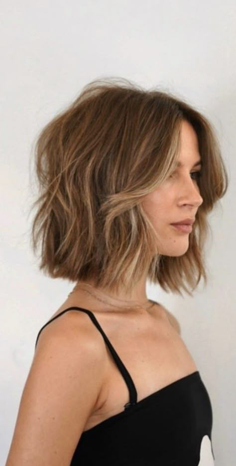 Polished Bob Haircut, Sassoon Bob, Low Maintenance Haircut For Fine Hair, Darker Hair, Tapered Hair, Guest Hair, Shaggy Bob, Long To Short Hair, Chin Length Hair