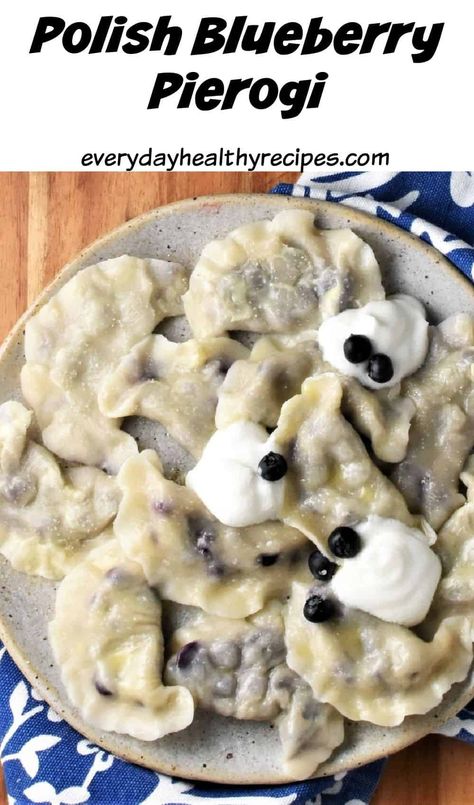 Blueberry Pierogi Recipe, Blueberry Perogies Recipe, Breakfast Pierogies, Blueberry Perogies, Cheese Perogies Recipe, Blueberry Pierogi, Aip Dessert Recipes, Polish Foodies, Polish Food Traditional