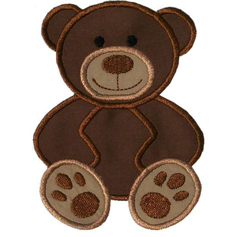 Teddy Bear Applique by HappyApplique.com Teddy Bear Applique, Bear Applique, Bear Quilts, Applique Templates, Animal Quilts, Quilt Baby, Baby Embroidery, Sewing Appliques, Embroidery Monogram