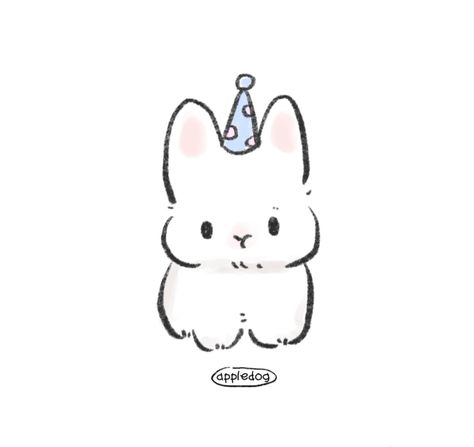 Cute Bunny Doodle, Bunny Doodle, Chibi Bunny, Bunny Sketches, Doodle Art Journals, Bunny Drawing, Kpop Drawings, Cute Doodles Drawings, Cute Kawaii Drawings