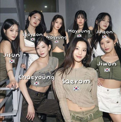 Fromis_9 Group Photo, Fromis9 Icons, Kpop Names, Student Council Campaign Posters, Student Council Campaign, Kpop Group Names, Girls Group Names, Group Names, Campaign Posters