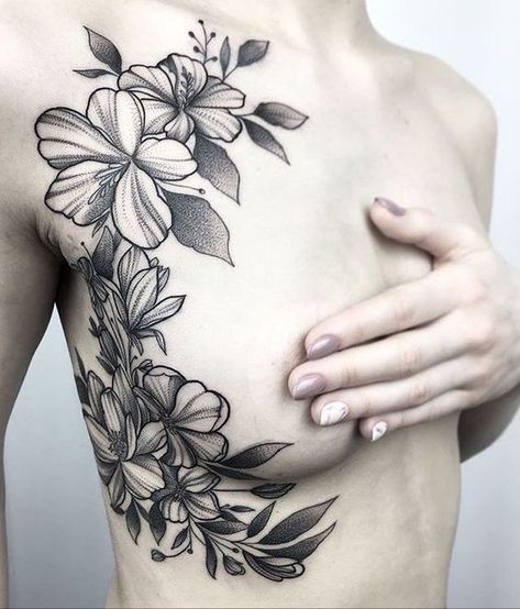 Chest Tattoo Flowers, Chest Tattoo Female Upper, Mangas Tattoo, Mastectomy Tattoo, Super Tattoo, Mommy Tattoos, Chest Tattoos For Women, Dope Tattoos For Women, Shoulder Tattoos For Women