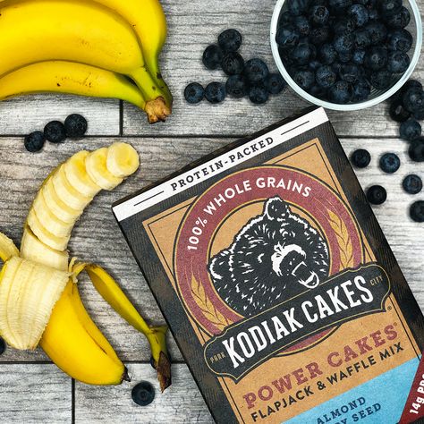 Kodiak Cakes Recipe: Blueberry Banana Pancakes Blueberry Banana Pancakes, Blueberry Waffles Recipe, Recipes With Bananas, Kodiak Recipes, Kodiak Cakes Recipe, Kodiak Pancakes, Banana Blueberry Pancakes, Blueberry Pancakes Recipe, High Protein Pancakes