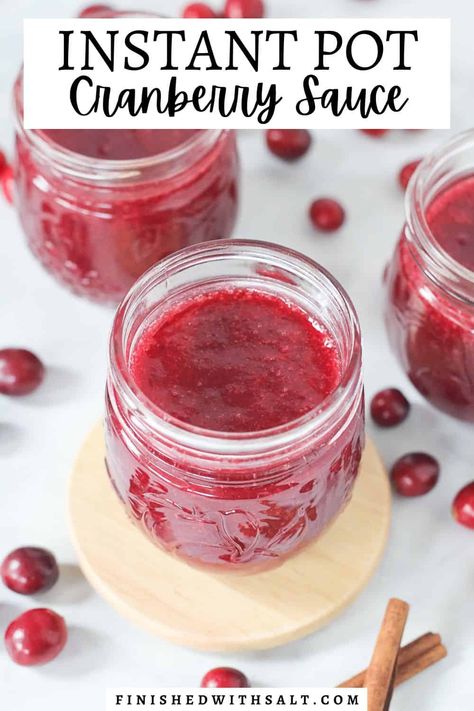 This Instant Pot Cranberry Sauce is made with honey to keep it sugar free. It's absolutely delicious and made in your pressure cooker in just minutes! #cranberrysauce #thanksgiving #holiday #recipes #instantpot #honey #sugarfree | finishedwithsalt.com Sugar Free Cranberry Sauce, Focus Foods, Healthy Thanksgiving Recipes, Side Salad Recipes, Delicious Paleo Recipes, Healthy Thanksgiving, Cranberry Sauce, Instant Pot Dinner Recipes, Holiday Cooking