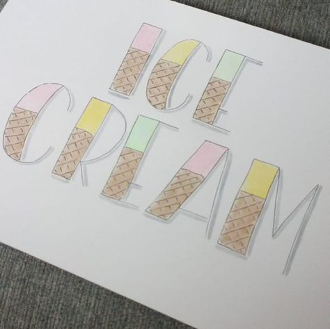 What's your favourite flavour ice cream?  #summerlovinlettering @handmadebyheather_2019  #lettering #letteringbeginner #letteringart… Ice Cream Lettering, Ice Cream Letters, Bujo Lettering, Flavor Ice, Ice Cream Flavors, Letter Art, Food Truck, Hand Lettering, Calligraphy