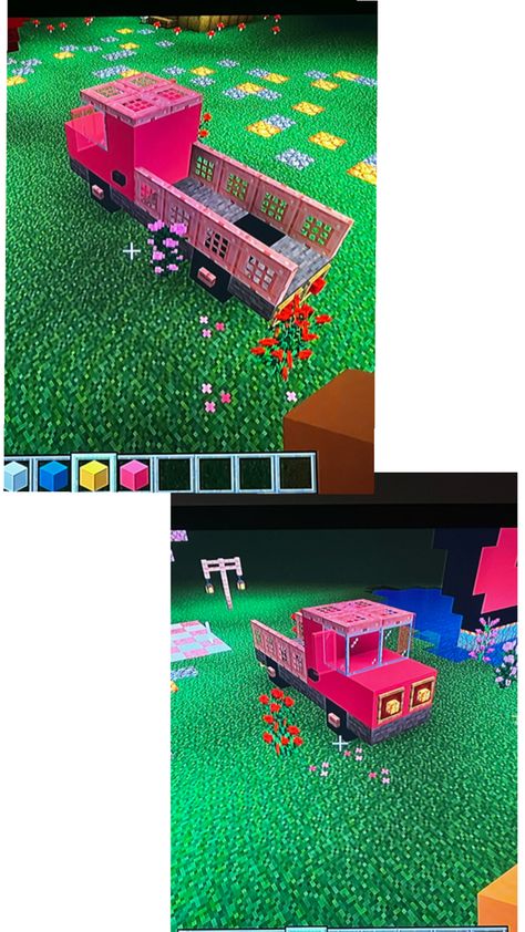 Kawaii Minecraft pink truck build for girls Kawaii Minecraft, Pink Truck, Minecraft Crafts, Minecraft Builds, Minecraft Designs, For Girls, Minecraft, Trucks, Building