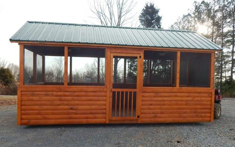 Screened In Pavilion, Screened In Gazebo, Outdoor Screen Room, Small Cabin Ideas, Pavilion Ideas, Wooden Screen Door, Screened Gazebo, Outdoor Kitchen Bars, Screen House