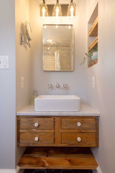 Built In Bathroom Sink Cabinet, Built In Sink Bathroom, Recessed Sink Bathroom, Recessed Vanity Cabinet, Recessed Bathroom Sink, Built In Medicine Cabinet Recessed, Bathroom Sink Alcove, Sink In Alcove, Vintage Recessed Medicine Cabinet